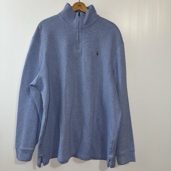 Polo Ralph Lauren Other - Polo Ralph Lauren Sweater Mens XXL Blue 100% Cotton 1/4 Zip Long Sleeve Pullover